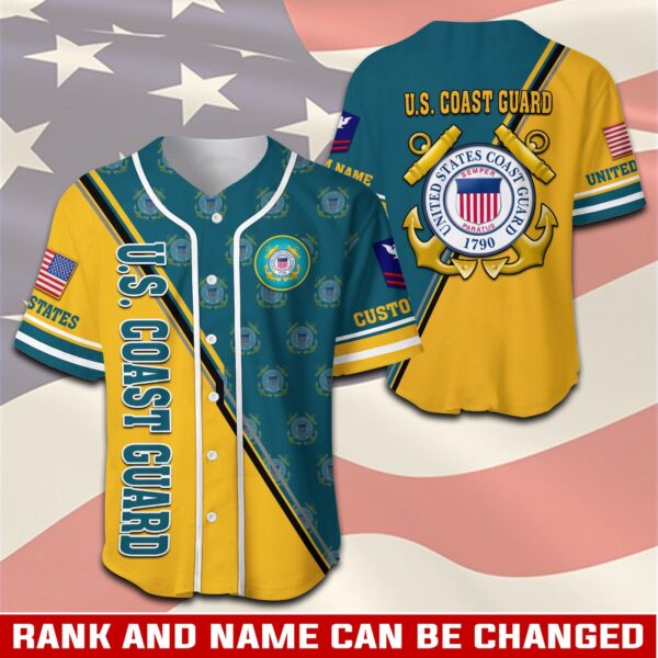 US Coast Guard, American By Birth, Veteran By Choice – Baseball Jersey