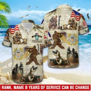 US Coast Guard, American By Birth, Veteran By Choice – Button Hawaiian Shirt - Gift for Dad Father's Day