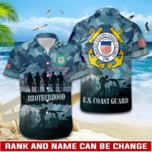 US Coast Guard, American By Birth, Veteran By Choice – Button Hawaiian Shirt - Gift for Dad Father's Day