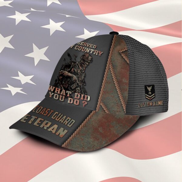 US Coast Guard, American By Birth, Veteran By Choice – Classic Cap Gift for Men Dad Fathers