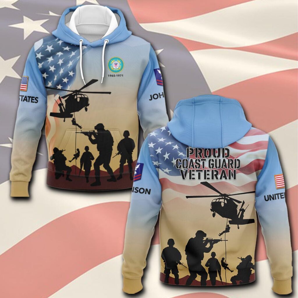 US Coast Guard, American By Birth, Veteran By Choice – Hoodie – Gift for Dad Father’s Day