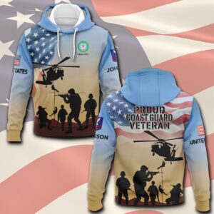 US Coast Guard, American By Birth, Veteran By Choice – Hoodie - Gift for Dad Father's Day