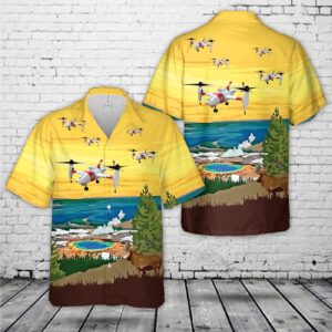 US Coast Guard Bell Helicopter Eagle Eye, Model 918 Hawaiian Shirt - Gift for Dad Father's Day