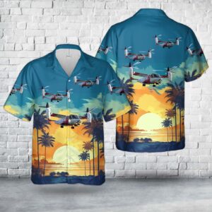 US Coast Guard Bell Textron XV-15 Tiltrotor Hawaiian Shirt - Gift for Dad Father's Day