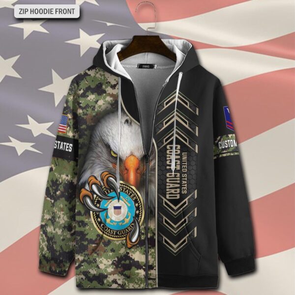 US Coast Guard, Born Ready – Zip Hoodie – Gift for Dad Father’s Day