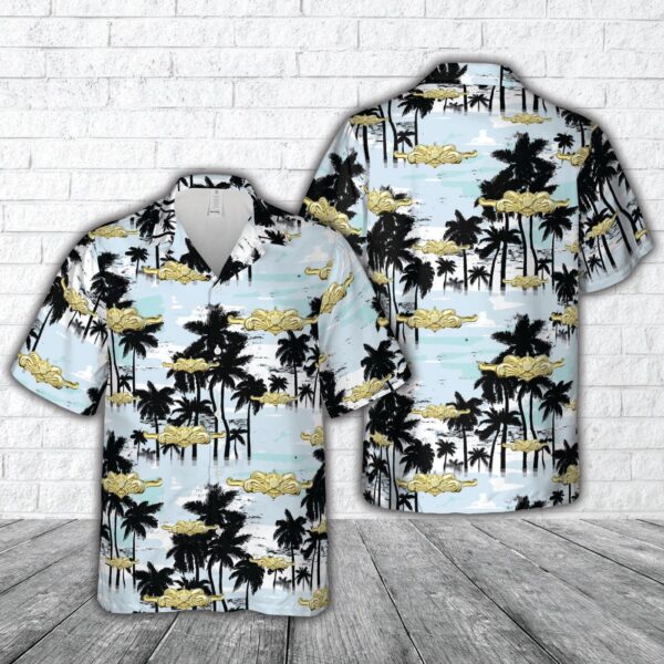 US Coast Guard Cutterman insignia – officer Hawaiian Shirt – Gift for Dad Father’s Day