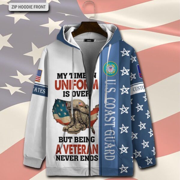 US Coast Guard, Defender of Freedom – Zip Hoodie – Gift for Dad Father’s Day