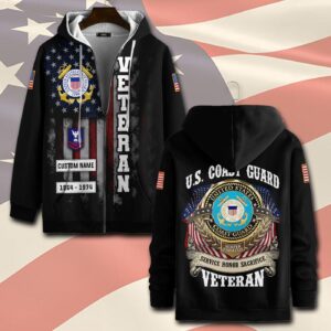 US Coast Guard, Defender of Freedom – Zip Hoodie - Gift for Dad Father's Day