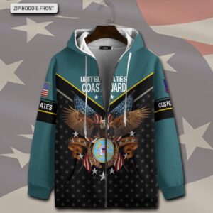US Coast Guard, E 2 Blue – Zip Hoodie - Gift for Dad Father's Day 1