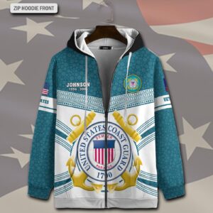 US Coast Guard, E 2 Blue – Zip Hoodie - Gift for Dad Father's Day 1