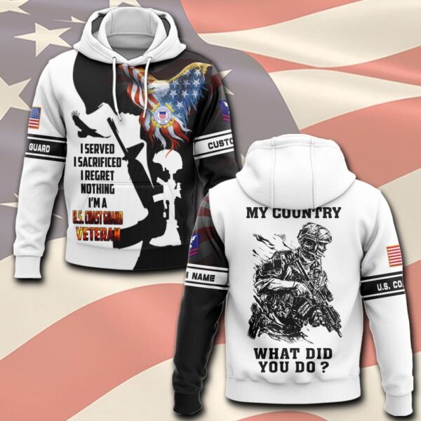 US Coast Guard, E 2 White – Hoodie – Gift for Dad Father’s Day