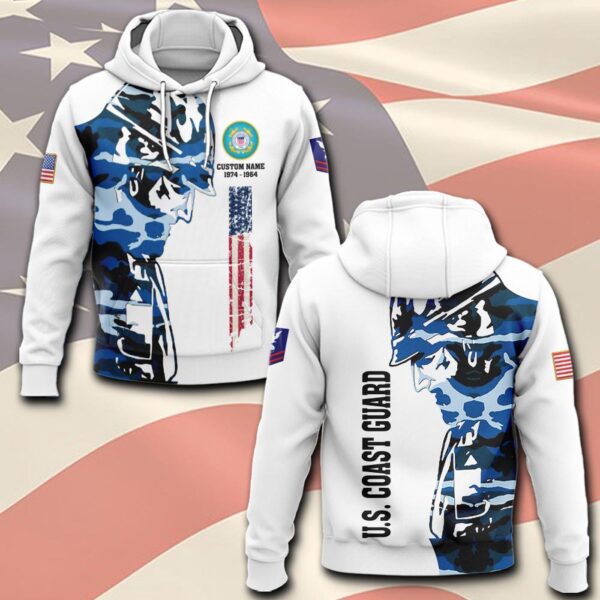 US Coast Guard, E 2 White – Hoodie – Gift for Dad Father’s Day