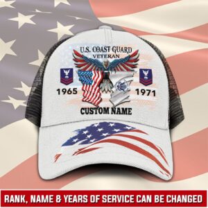 US Coast Guard, E 2 White – Mesh Cap Gift for Men Dad Fathers