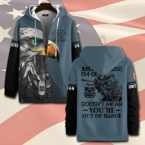 US Coast Guard, E 2 White – Zip Hoodie – Gift for Dad Father’s Day