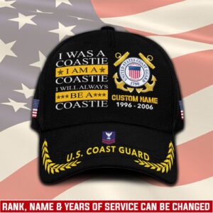 US Coast Guard, E 3 White – Classic Cap Gift for Men Dad Fathers
