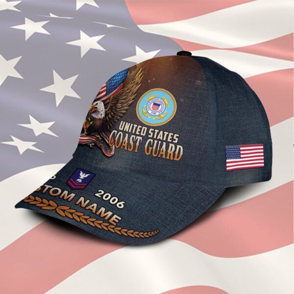 US Coast Guard, E 3 White – Classic Cap Gift for Men Dad Fathers
