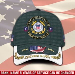 US Coast Guard, E 3 White – Classic Cap Gift for Men Dad Fathers