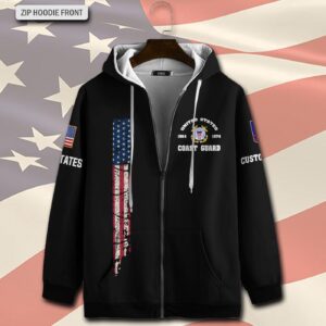 US Coast Guard, E 3 White – Zip Hoodie - Gift for Dad Father's Day 1