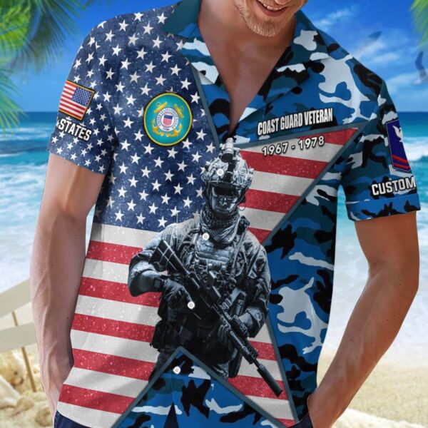 US Coast Guard, E 4 Gold – Button Hawaiian Shirt – Gift for Dad Father’s Day