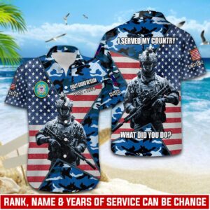 US Coast Guard, E 4 Gold – Button Hawaiian Shirt - Gift for Dad Father's Day