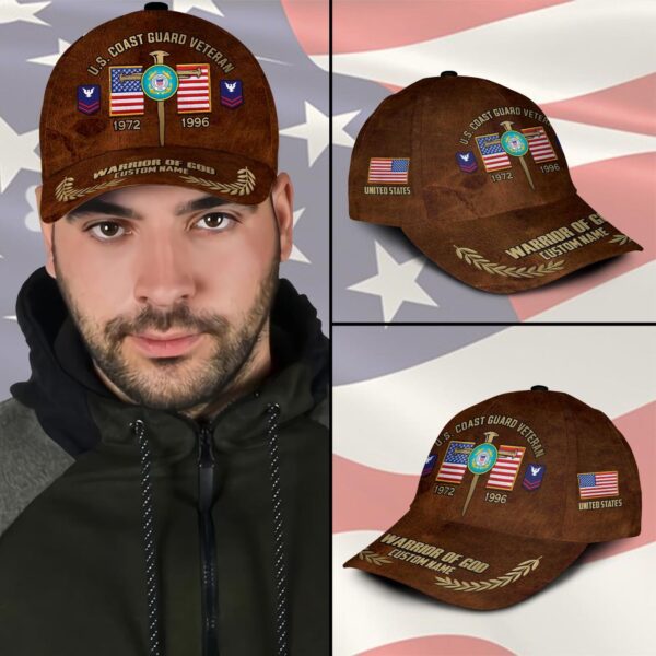 US Coast Guard, E 4 Gold – Classic Cap Gift for Men Dad Fathers