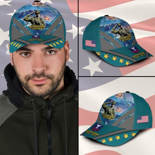 US Coast Guard, E 4 Gold – Classic Cap Gift for Men Dad Fathers
