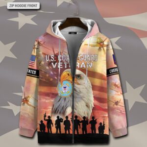 US Coast Guard, E 4 Gold – Zip Hoodie - Gift for Dad Father's Day 1
