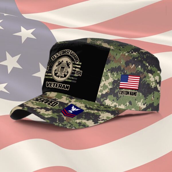 US Coast Guard, E 4 Red – Military Cap Gift for Men Dad Fathers