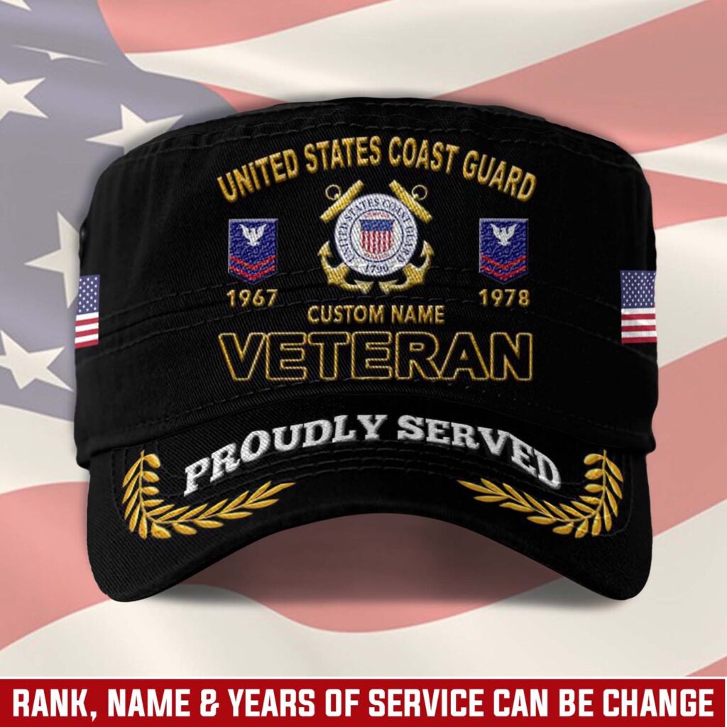 US Coast Guard, E 4 Red – Military Cap Gift for Men Dad Fathers US Coast Guard, E 4 Red – Military Cap Gift for Men Dad Fathers