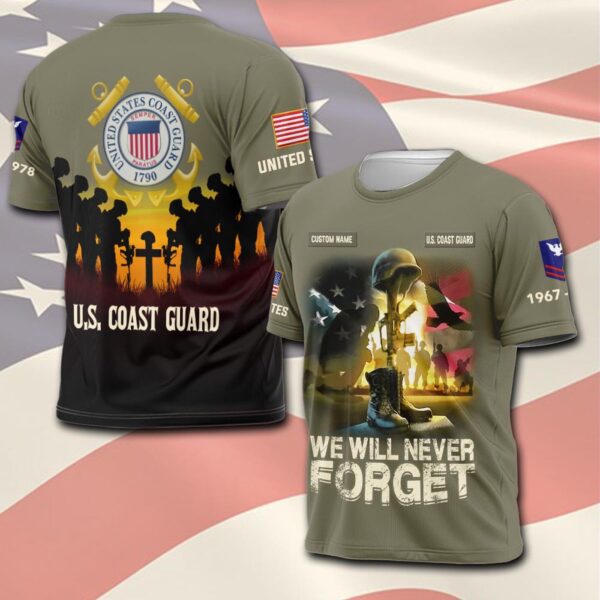 US Coast Guard, E 5 Gold – T-Shirt – Gift for Dad Father’s Day