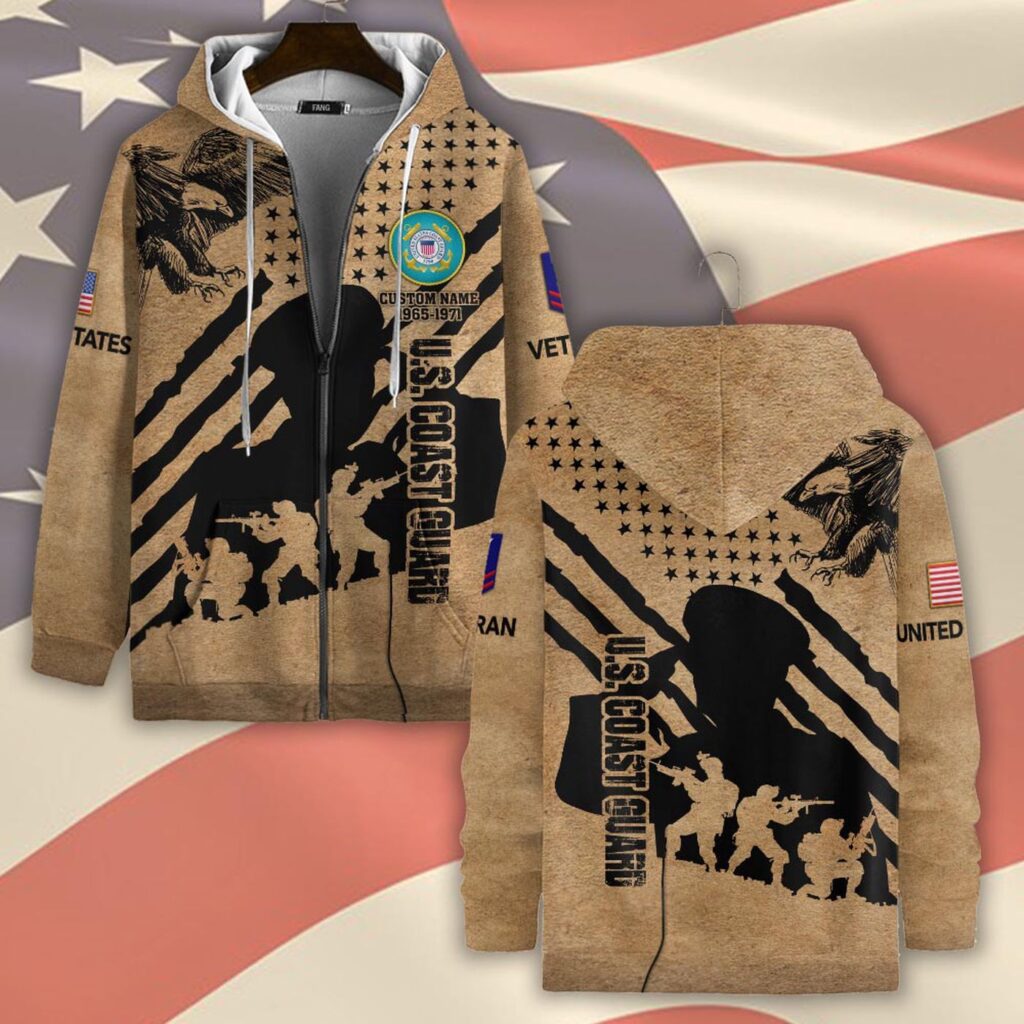 US Coast Guard, E 5 Gold – Zip Hoodie – Gift for Dad Father’s Day US Coast Guard, E 5 Gold – Zip Hoodie – Gift for Dad Father’s Day
