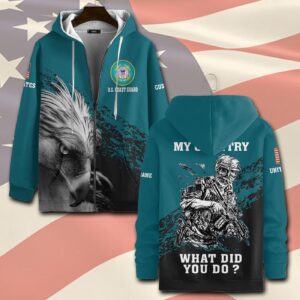 US Coast Guard, E 5 Gold – Zip Hoodie - Gift for Dad Father's Day