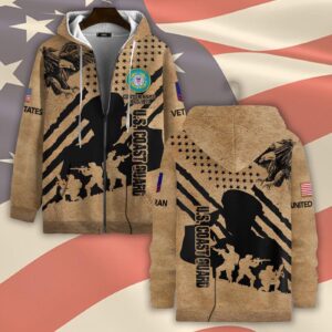 US Coast Guard, E 5 Gold – Zip Hoodie - Gift for Dad Father's Day
