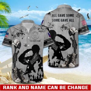 US Coast Guard, E 6 Gold – Button Hawaiian Shirt - Gift for Dad Father's Day
