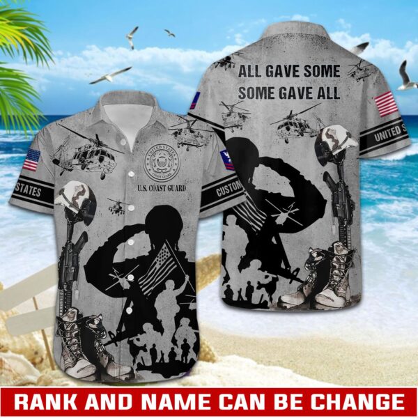 US Coast Guard, E 6 Gold – Button Hawaiian Shirt – Gift for Dad Father’s Day