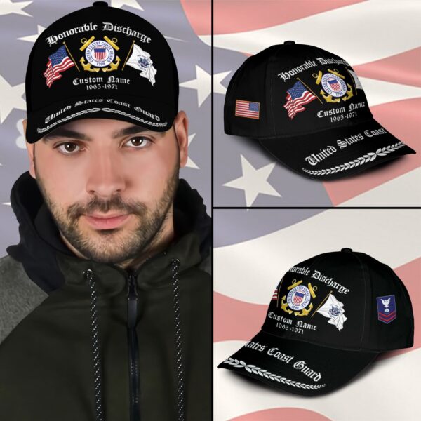 US Coast Guard, E 6 Gold – Classic Cap Gift for Men Dad Fathers