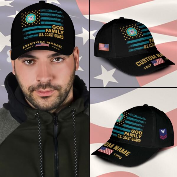 US Coast Guard, E 6 Gold – Classic Cap Gift for Men Dad Fathers