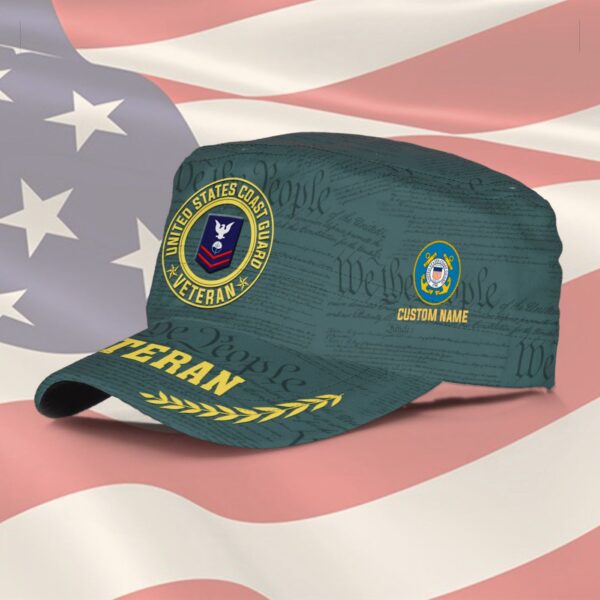 US Coast Guard, E 6 Gold – Military Cap Gift for Men Dad Fathers