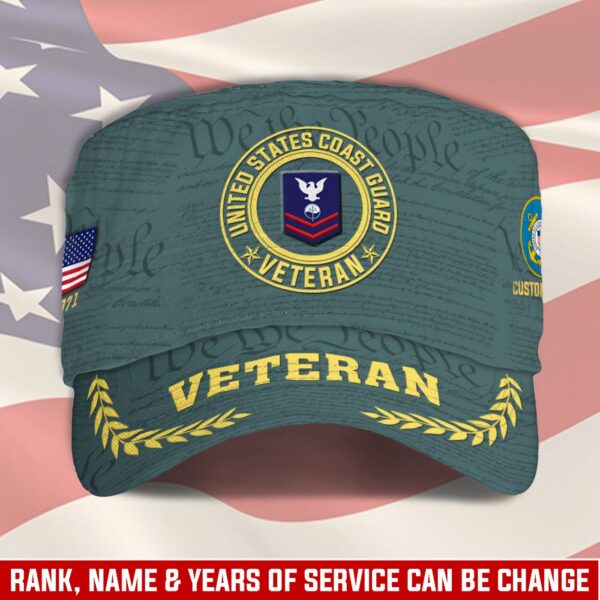 US Coast Guard, E 6 Gold – Military Cap Gift for Men Dad Fathers
