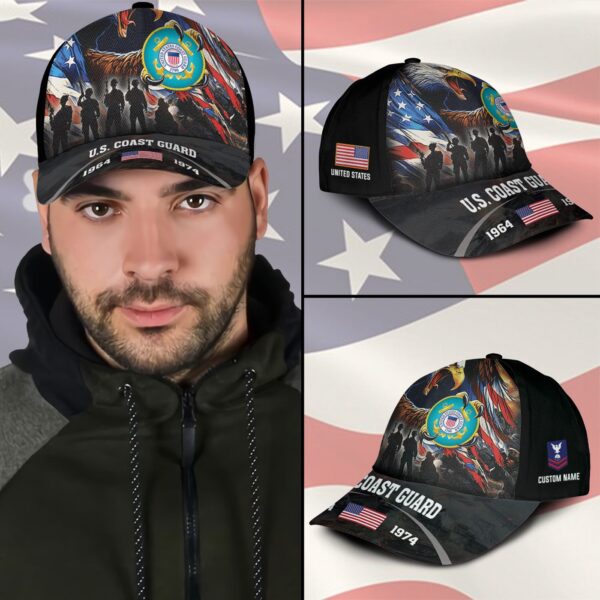 US Coast Guard, E 6 Red – Classic Cap Gift for Men Dad Fathers