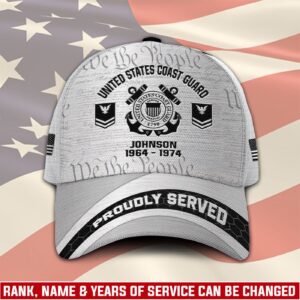 US Coast Guard, E 6 Red – Classic Cap Gift for Men Dad Fathers