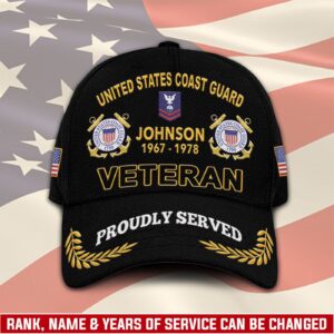 US Coast Guard, E 6 Red – Classic Cap Gift for Men Dad Fathers