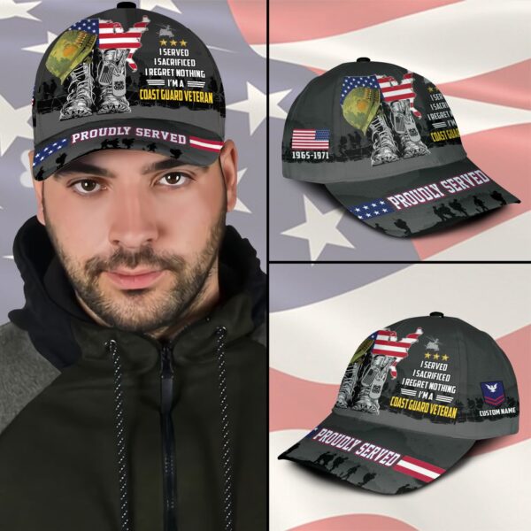 US Coast Guard, E 7 Red – Classic Cap Gift for Men Dad Fathers