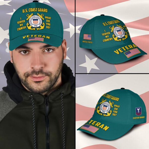 US Coast Guard, E 7 Red – Classic Cap Gift for Men Dad Fathers