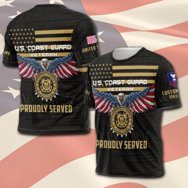 US Coast Guard, E 8 Gold – T-Shirt – Gift for Dad Father’s Day