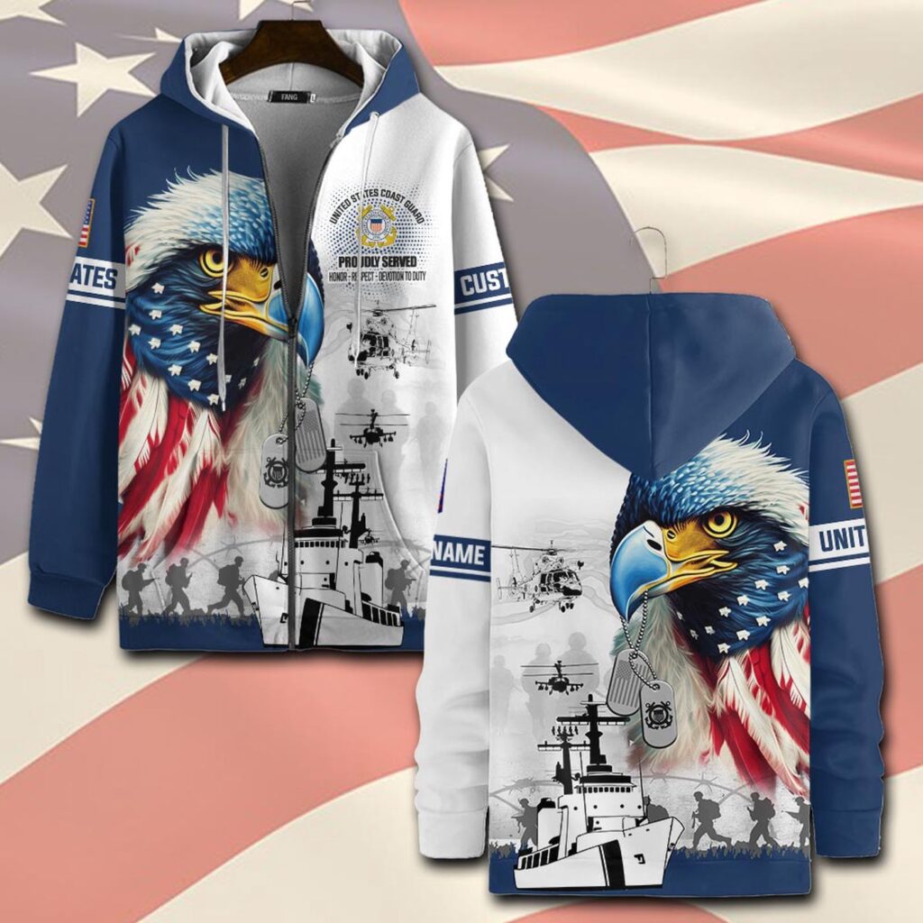 US Coast Guard, E 8 Gold – Zip Hoodie – Gift for Dad Father’s Day US Coast Guard, E 8 Gold – Zip Hoodie – Gift for Dad Father’s Day