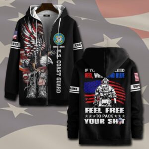 US Coast Guard, E 8 Gold – Zip Hoodie - Gift for Dad Father's Day