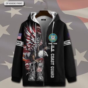 US Coast Guard, E 8 Gold – Zip Hoodie - Gift for Dad Father's Day 1