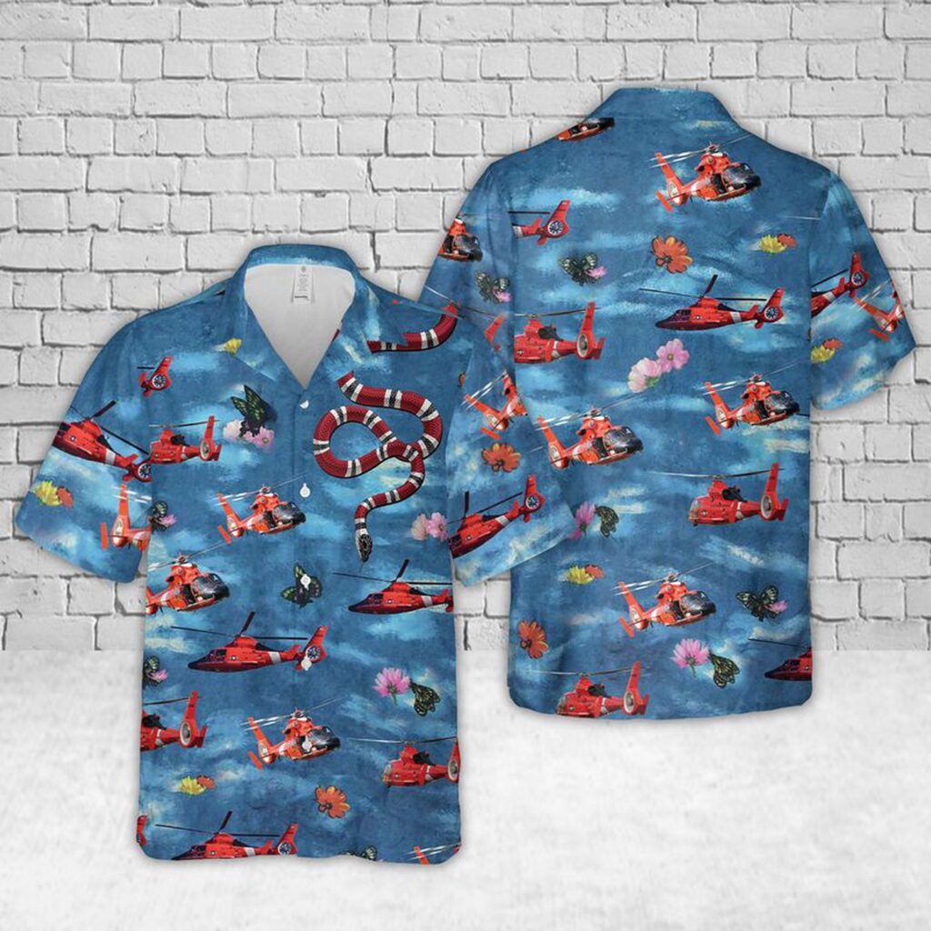 US Coast Guard Eurocopter MH-65 Dolphin Hawaiian Shirt – Gift for Dad Father’s Day US Coast Guard Eurocopter MH-65 Dolphin Hawaiian Shirt – Gift for Dad Father’s Day
