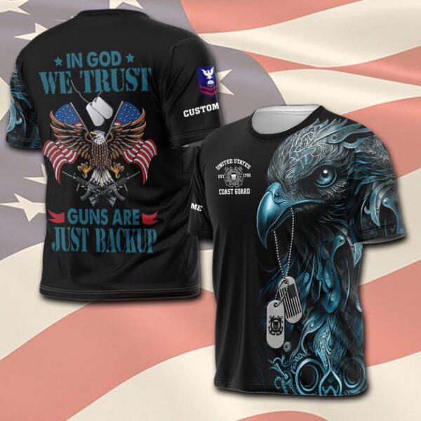 US Coast Guard, Freedom Isn’t Free – T-Shirt – Gift for Dad Father’s Day